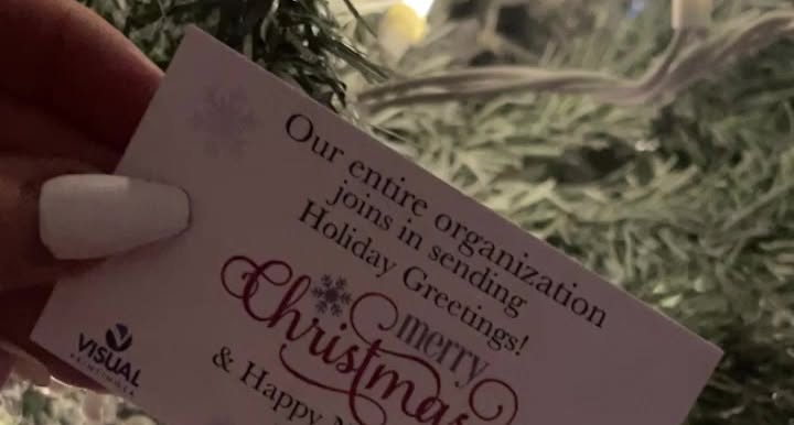 A printed business holiday card